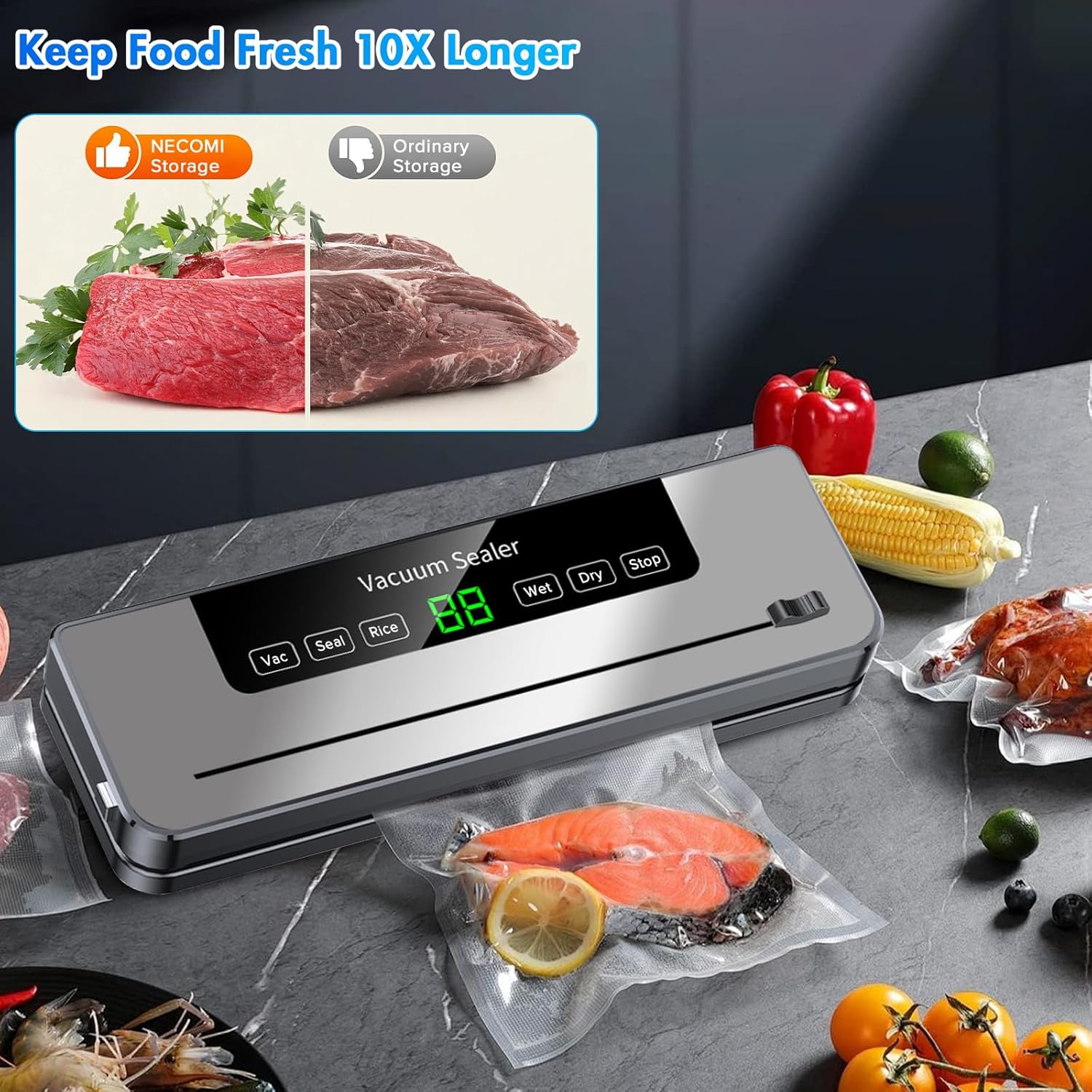 Vacuum Sealing Machine with 10 - Photography Lighting For Food recension och pris